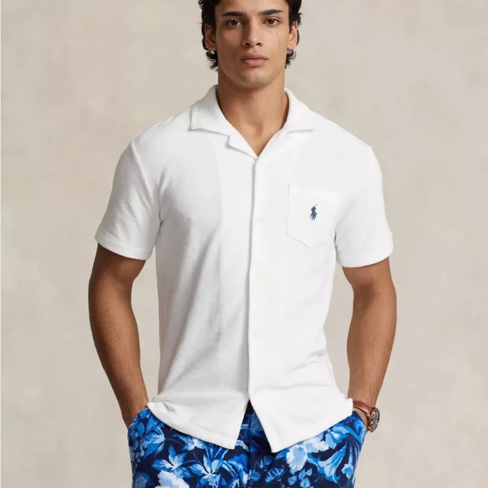NEW! Polo Ralph Lauren Men's XL Terry Camp Shirt NWT $125